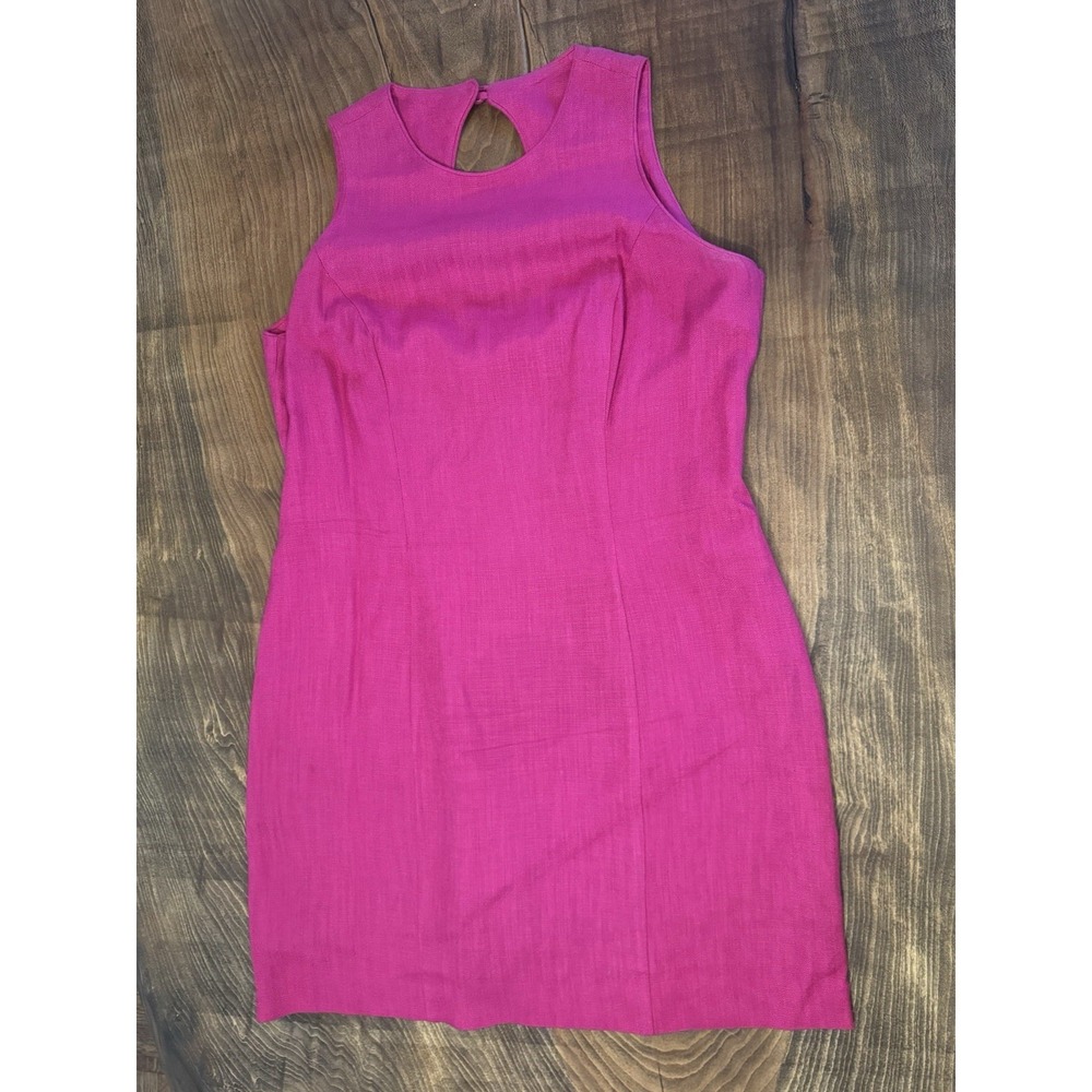 Vintage Ann Tobias‎ Hot Pink Sleeveless Keyhole Dress Size 10